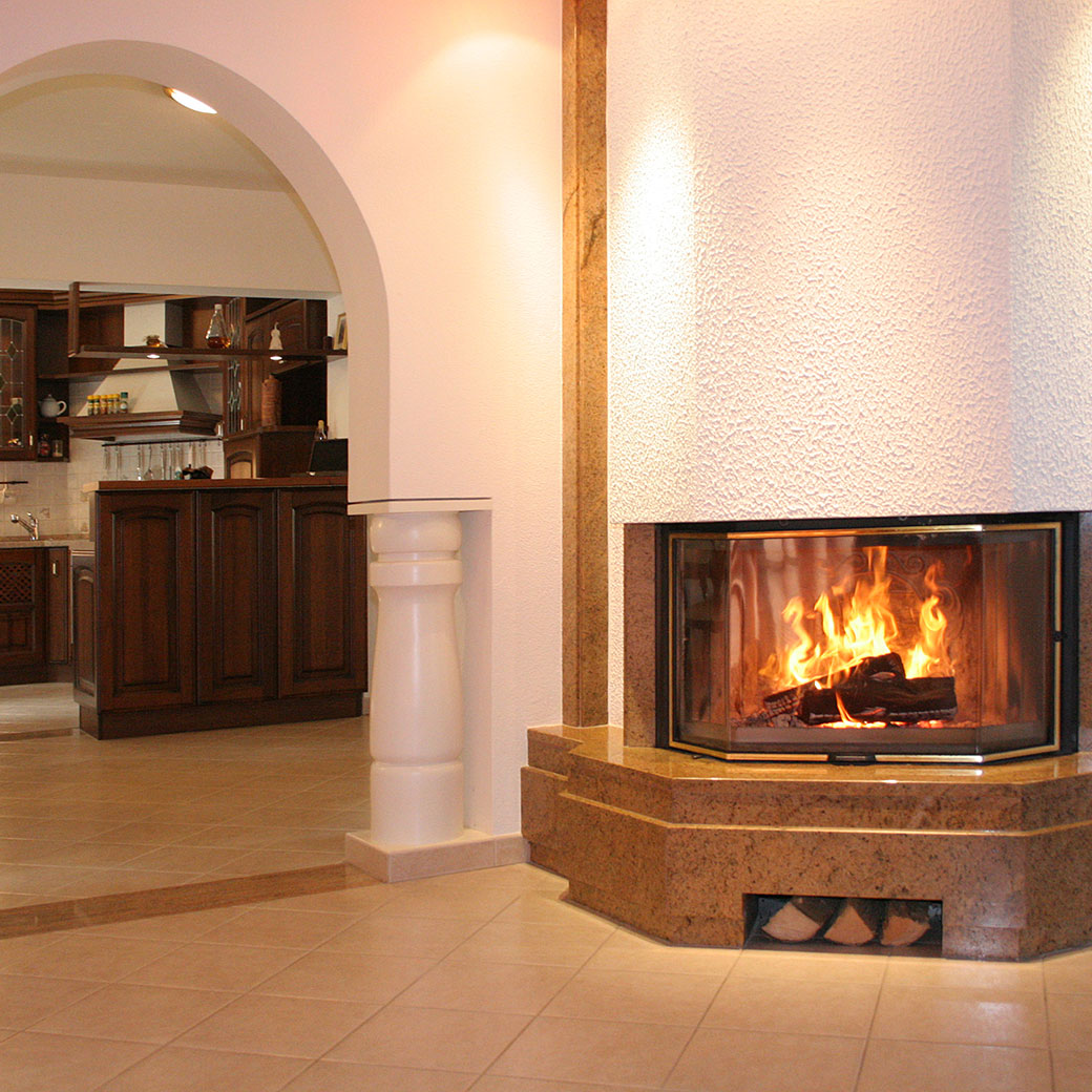 Cosy living room with fireplace